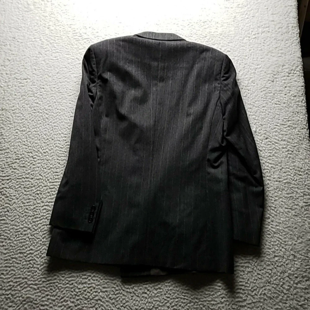 Lanerossi Suit Jacket Mens 42 Gray Pinstripe Wool Double Breasted Made In Italy
